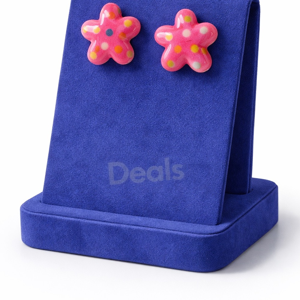 Vibrant Pink Star Earrings - Picture 5 of 5
